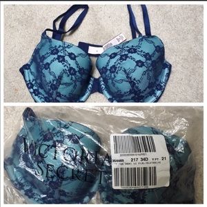 New In bag Victoria Secret Floral Slate Blue Bra
